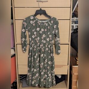 Carter's Gray Floral Long Sleeve Dress